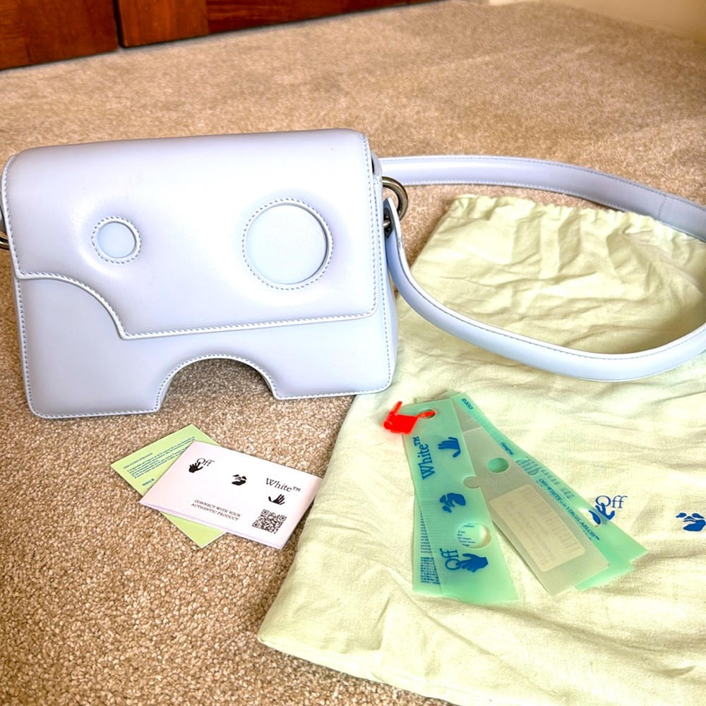 Off-White Burrow baby blue handbag , new condition